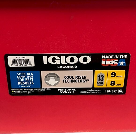 Igloo Laguna 9-Quart Hard Cooler Red & White 13 Twelve-Ounce Cans Cool Riser USA - Picture 3 of 9